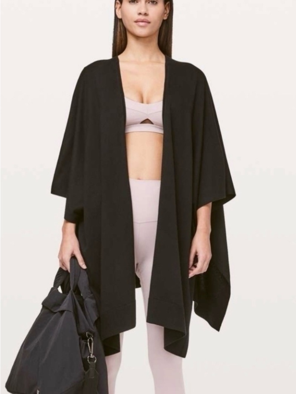 Lulu lemon Black Open-Front Draped Women's Sweater Coat